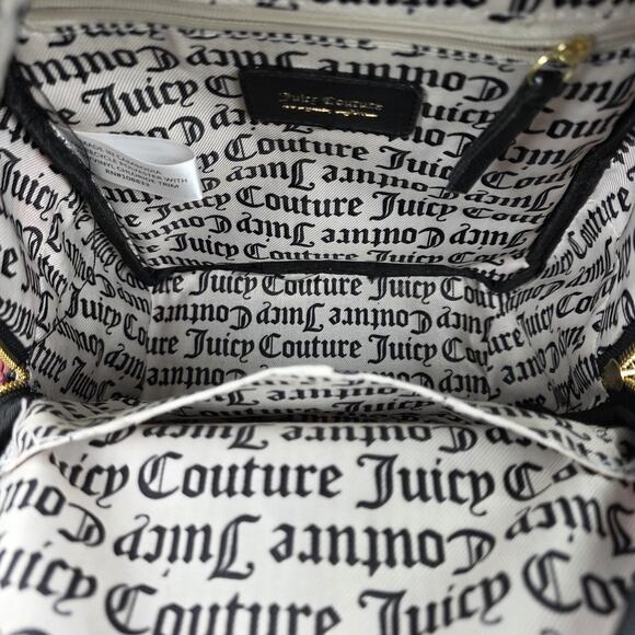 Juicy Couture Backpack Womens Mini Black Floral Rose Print Casual Daypack Zip - Picture 13 of 14